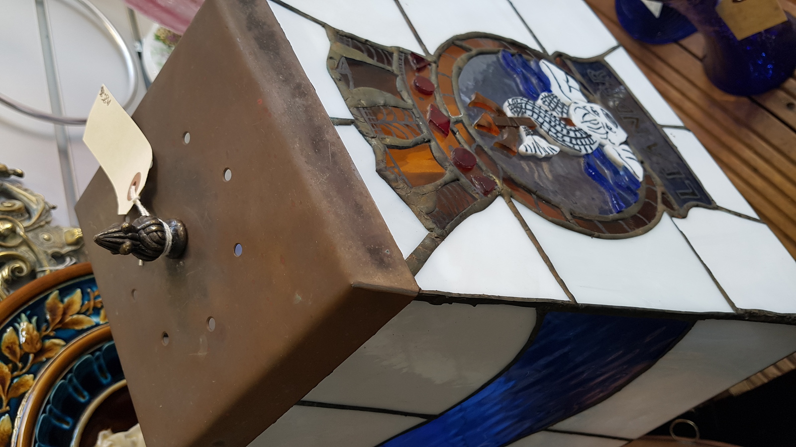 A Tiffany Style  Bronze Table Lamp