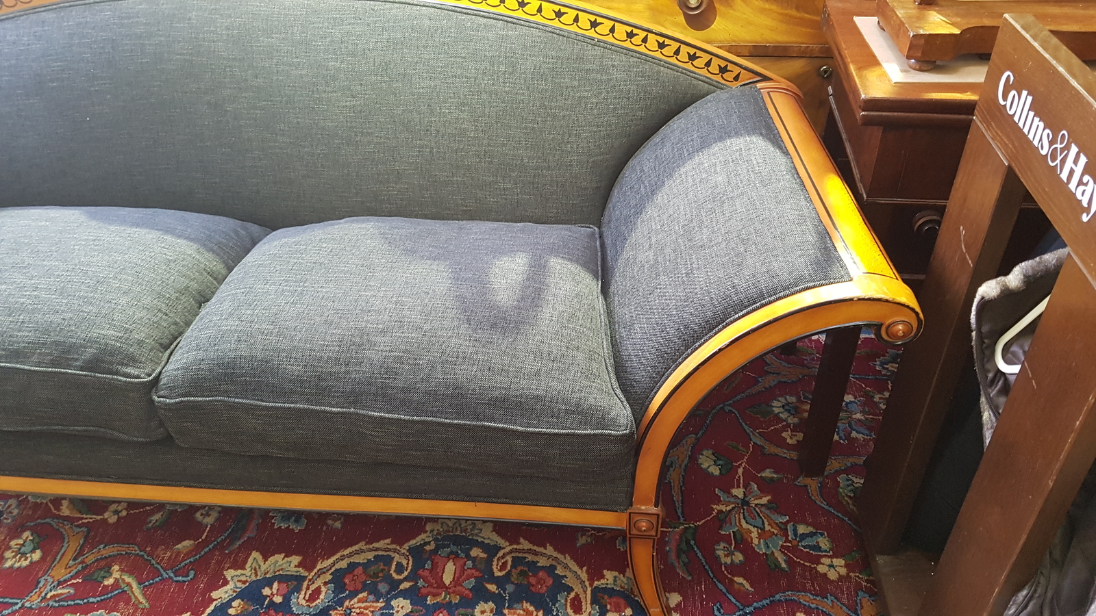 A Vintage Biedermeier Scroll End Two Seater Settee