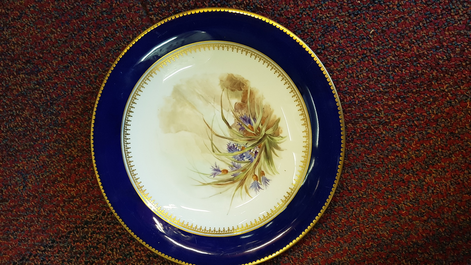 Discover our 19th C. Grainger's Worcester plate, beautifully hand-painted with wild flowers. Shop now to own this unique item, impressively marked and in good condition.