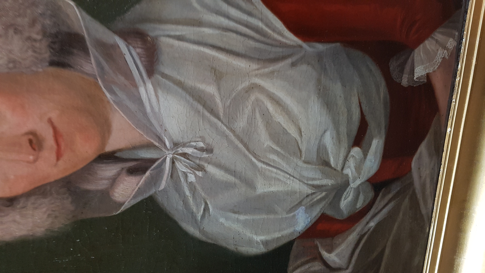 Discover our fine collection of 18th-century portraits. This oil on canvas features an elegant woman, unsigned and relined, measuring 54 x 76 cm. Browse now and find a piece of history connecting to the renowned Booth gin maker family.