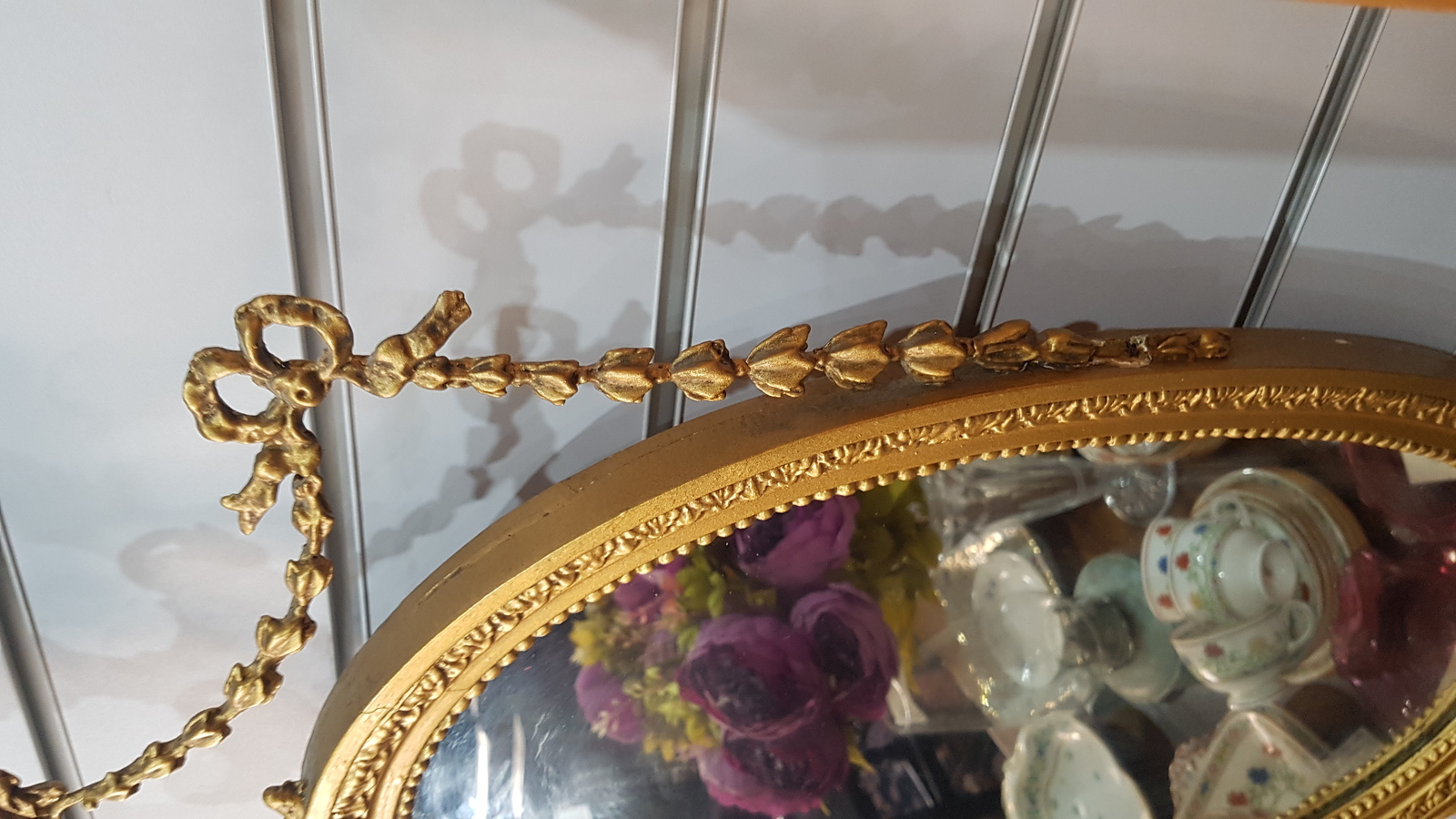 Adam Style Moulded Gilt Oval Wall Mirror