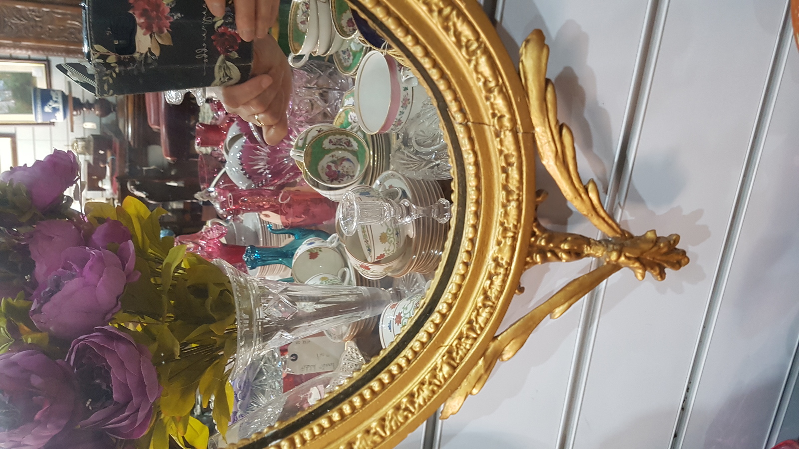 Adam Style Moulded Gilt Oval Wall Mirror