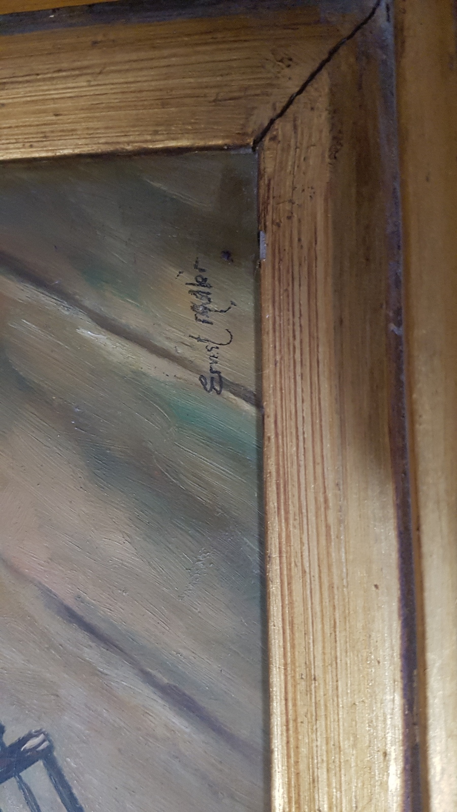 Discover a 19th-century oil on board painting by Ernst Muller. Explore this signed and framed masterpiece, measuring 50 x 45 cm. Buy now!