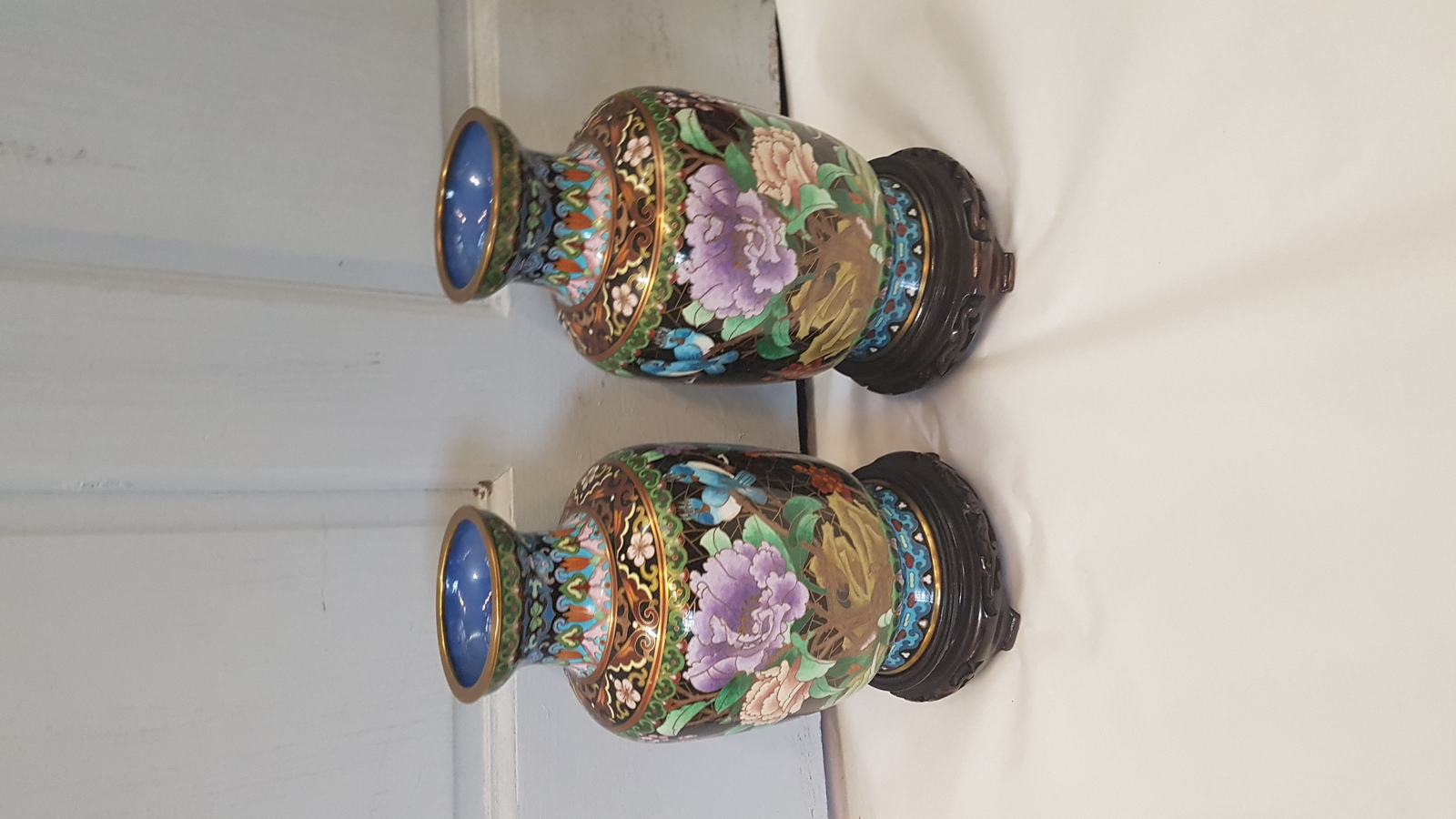 A Pair Of 20th Century Chinese Cloisonne Vases