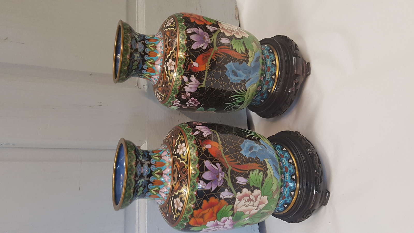 A Pair Of 20th Century Chinese Cloisonne Vases