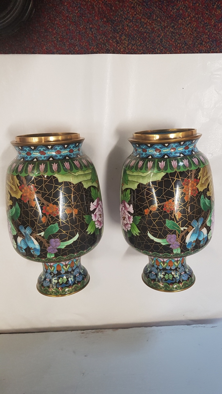 A Pair Of 20th Century Chinese Cloisonne Vases
