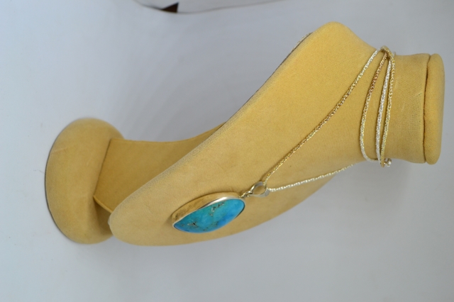 925 Silver Chain with Torquoise Pendant.