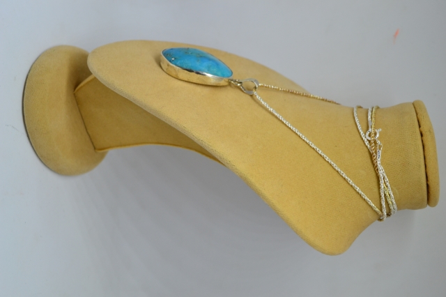 925 Silver Chain with Torquoise Pendant.
