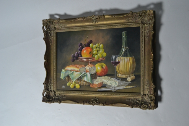 Discover original still life oil paintings by C. Hope. Shop now to add a touch of cosy rustic charm to your space with depictions of fruit, bread, and more!