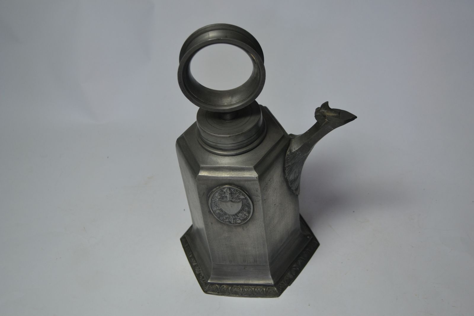 Hexagonal pewter ewer