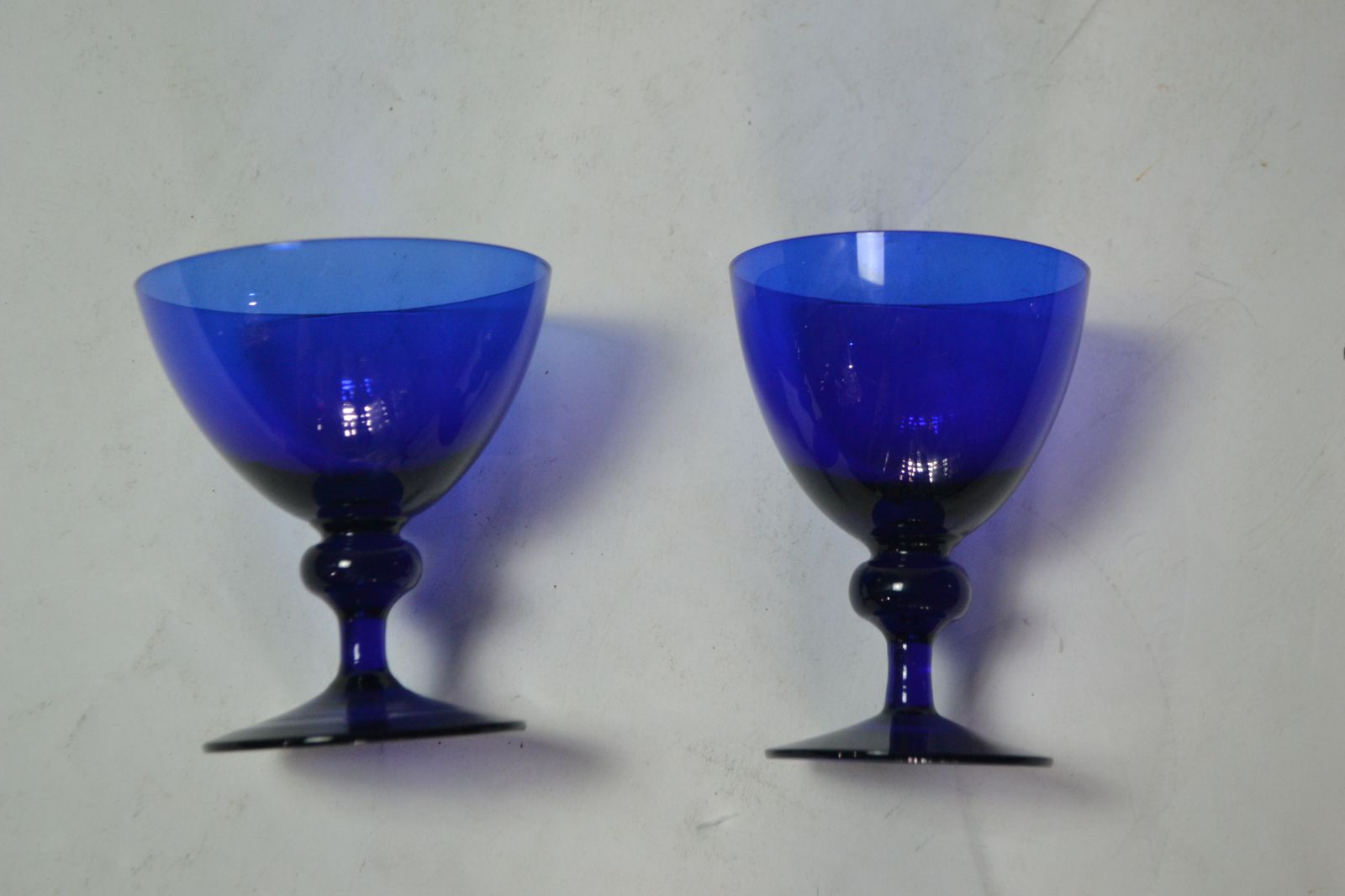 Pair of 19th Century Bristol Blue Drinking Glasses.